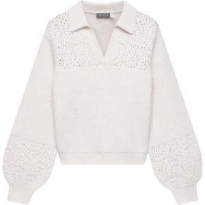 Mint Velvet Cream Pointelle Collar Jumper